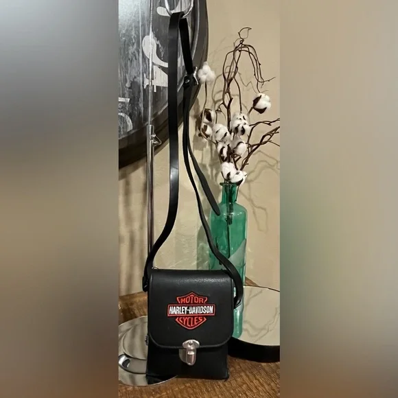 Harley Davidson Leather Crossbody Bag Embroidered - Picture 9 of 9